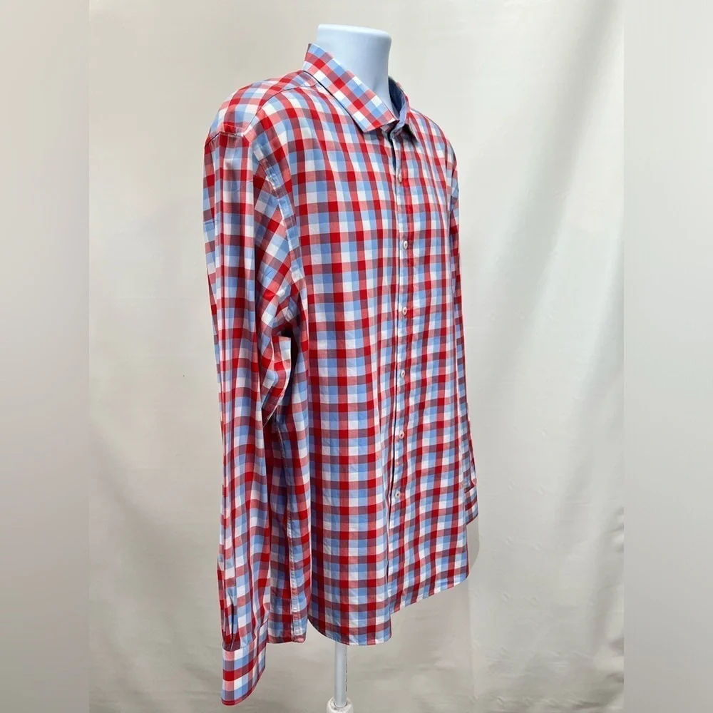 JAMES TATTERSALL Men’s red and blue check long sleeve shirt size XXL - Picture 8 of 13